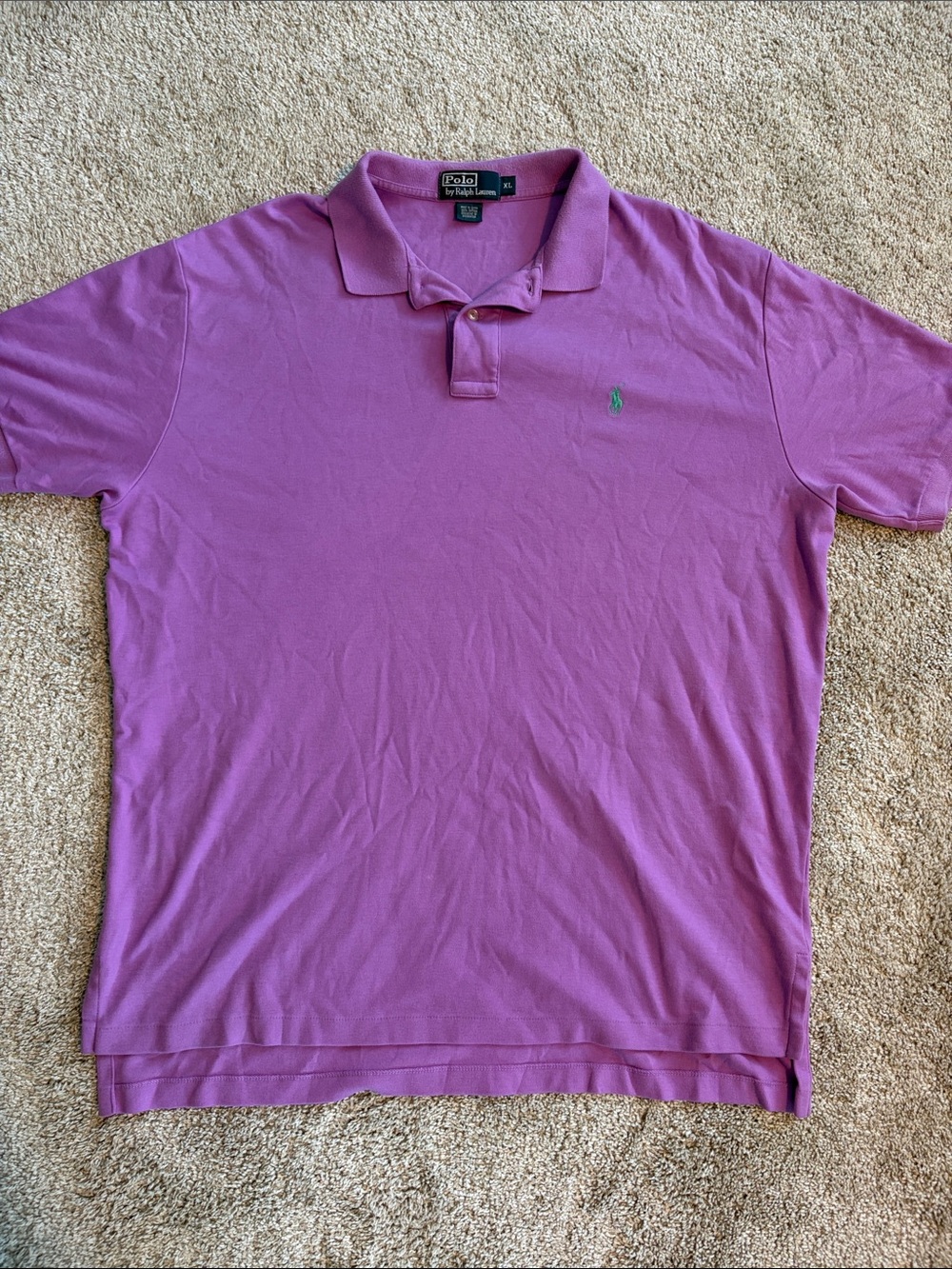 Polo by Ralph Lauren Men’s Lavender Polo Shirt with Mint Pony